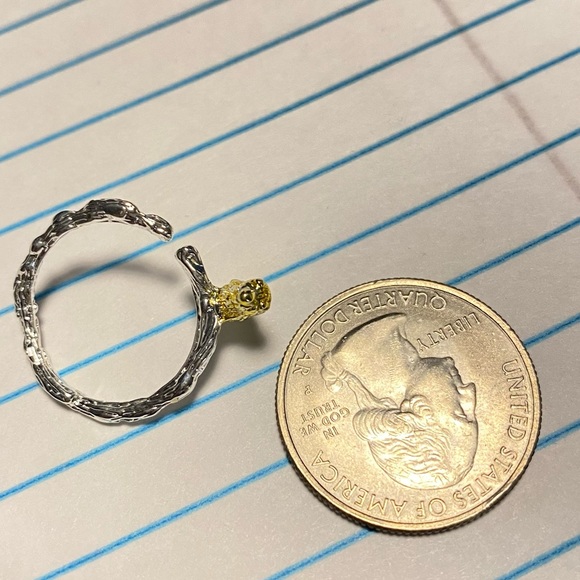 New Tiny Little Bird on Tree Branch Twig Ring Adjustable - Picture 6 of 6